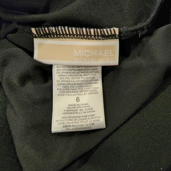 MICHAEL KORS LOGO RING HALTER BLOUSON ONE PIECE SWIMSUIT - Picture 6 of 7